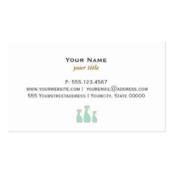 Small Spray Bottle Home Cleaning Service Business Card Back View