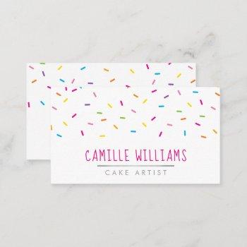 sprinkles modern cute patterned colorful fun party business card