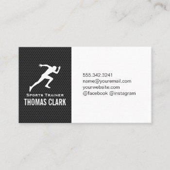 sprinter | sports trainer (carbon pattern) business card