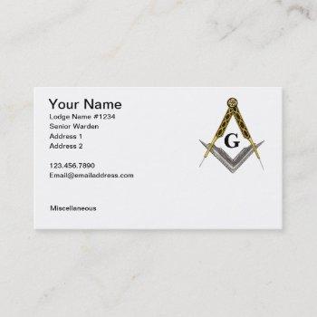 square and compass with all seeing eye business card