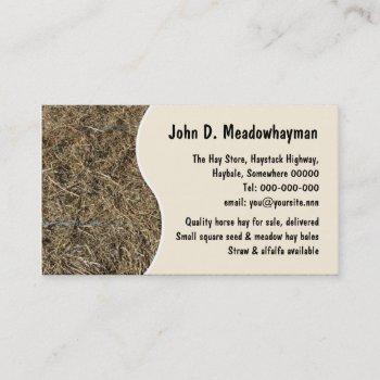 square hay bales close-up business card