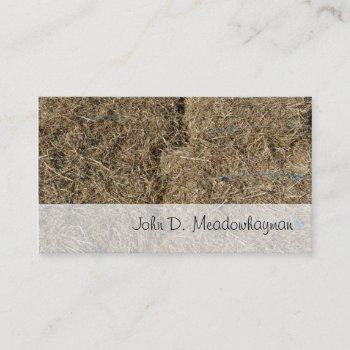 square hay bales close-up photo business card