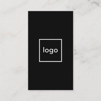 square professional black add your custom logo business card