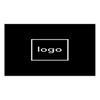 Small Square Professional Black Add Your Custom Logo Square Business Card Front View
