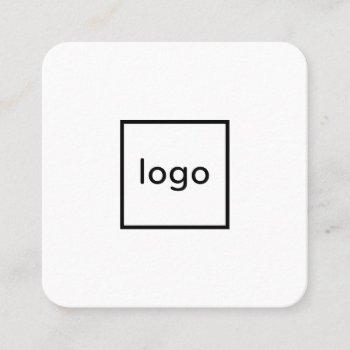square professional white add your custom logo square business card