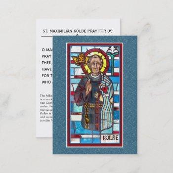 st. maximilian kolbe militia immaculata holy card
