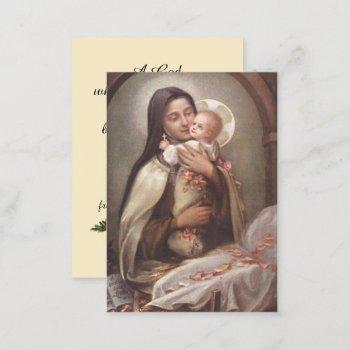 st. therese catholic christmas holy card prayer