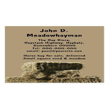 Small Stacked Square Hay Bales Business Card Front View