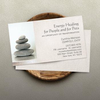 stacked zen stones holistic health and wellness business card