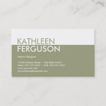 standard two tone color block green professional business card