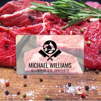 steak cuts | butcher knives logo business card