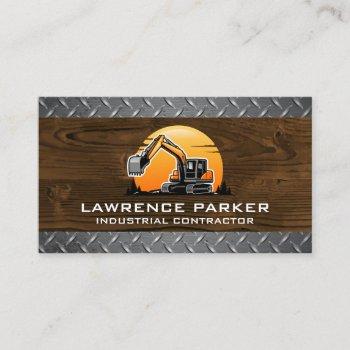 steel and wood | construction equipment business card