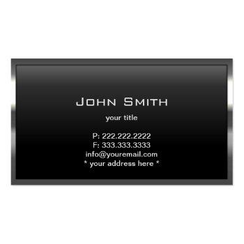 Small Steel Border Monogram Engineering Business Card Back View