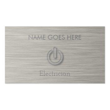 Small "steel" Electrician Business Cards Front View