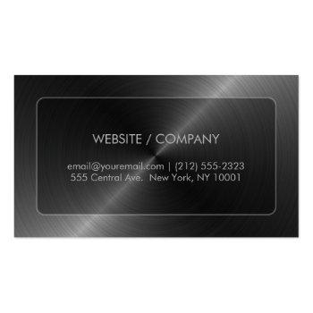 Small Steel Look Round Corners Business Card Back View