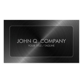 Small Steel Look Round Corners Business Card Front View
