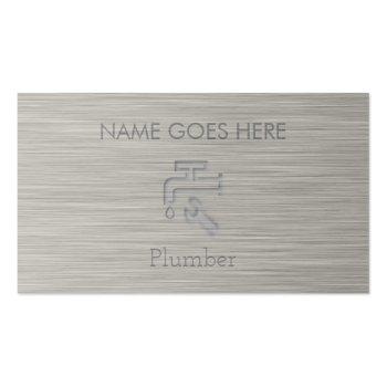 Small "steel" Plumber Business Cards Front View