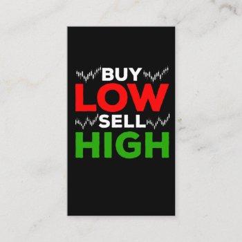 stock market trading forex trader buy sell high business card