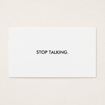 stop talking business card