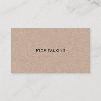 stop talking funny social business card