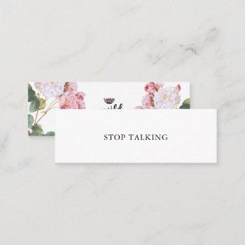 stop talking self talk mini card no. 2