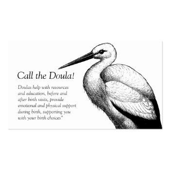 Small Stork Call The Doula Business Cards Back View