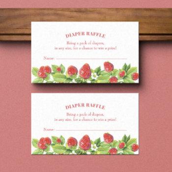 strawberry baby shower diaper raffle insert card