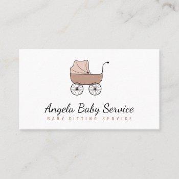 stroller baby sitter daycare nursery business card