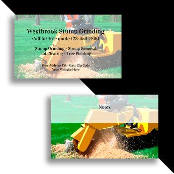 stump grinding and tree removal business card