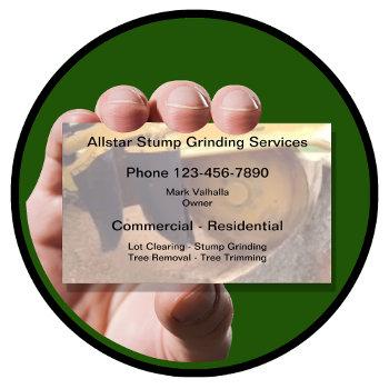 stump grinding and tree service business card