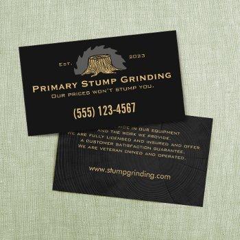 stump grinding saw - tree stump business card
