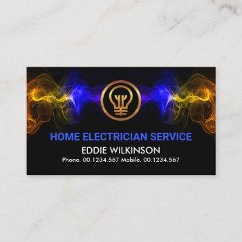 stunning colorful electrical lightning electrician business card