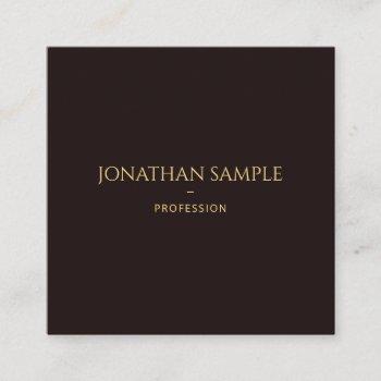 stylish black velvet gold look text font template square business card