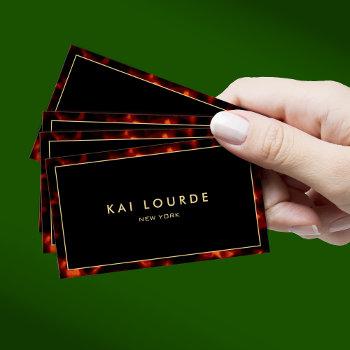 stylish chic black tortoiseshell  designer  business card