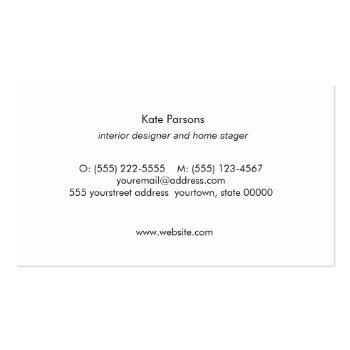 Small Stylish Designer Modern Black And White Pattern Business Card Back View