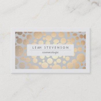 stylish faux gold foil cosmetologist salon and spa business card