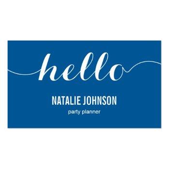Small Stylish Hello Modern Business Card - Groupon Front View