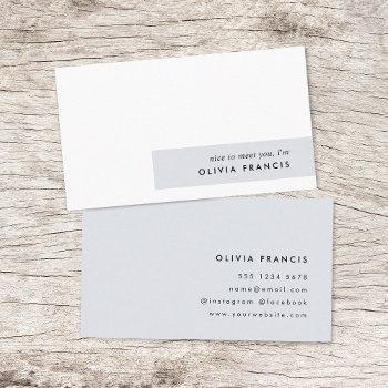 stylish modern minimal blue gray colorblock business card