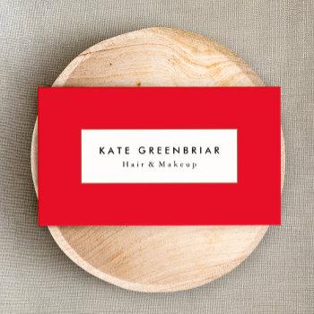 stylish modern red beauty and fashion stylist business card