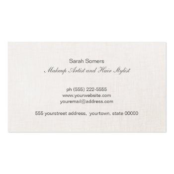 Small Stylish Modern Silver Sequin Monogram Beauty Business Card Back View