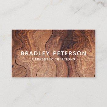 stylish modern wooden carpentry construction business card