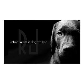 Small Stylish Pet Care Dog Walker Walking Business Card Front View