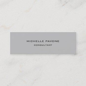 stylish silver gray simple plain professional mini business card