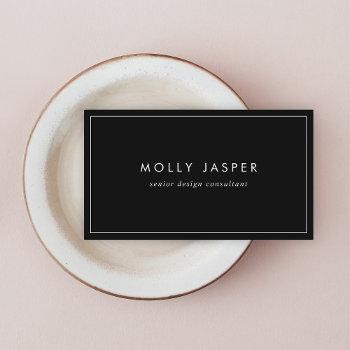 stylish sophisticated modern minimal simple black business card