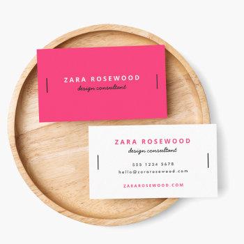 stylish trendy hot pink modern minimalist feminine business card