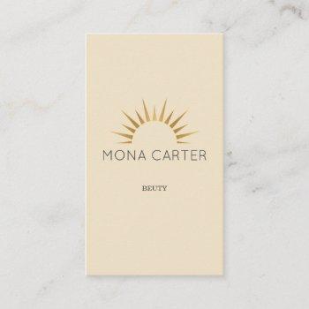 Small Stylistic Art Deco Sun Business Card Front View