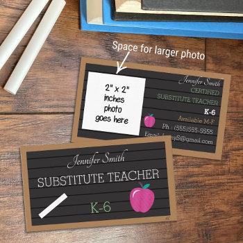 sub teacher leather board big photo business cards