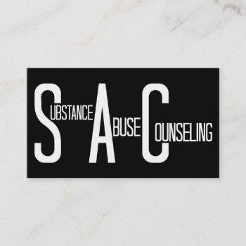 substance abuse counseling word business card