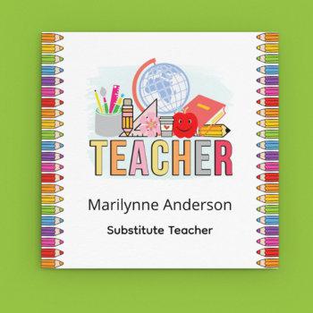 substitute teacher square business card