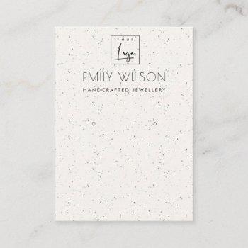 subtle white ceramic texture earring display logo business card